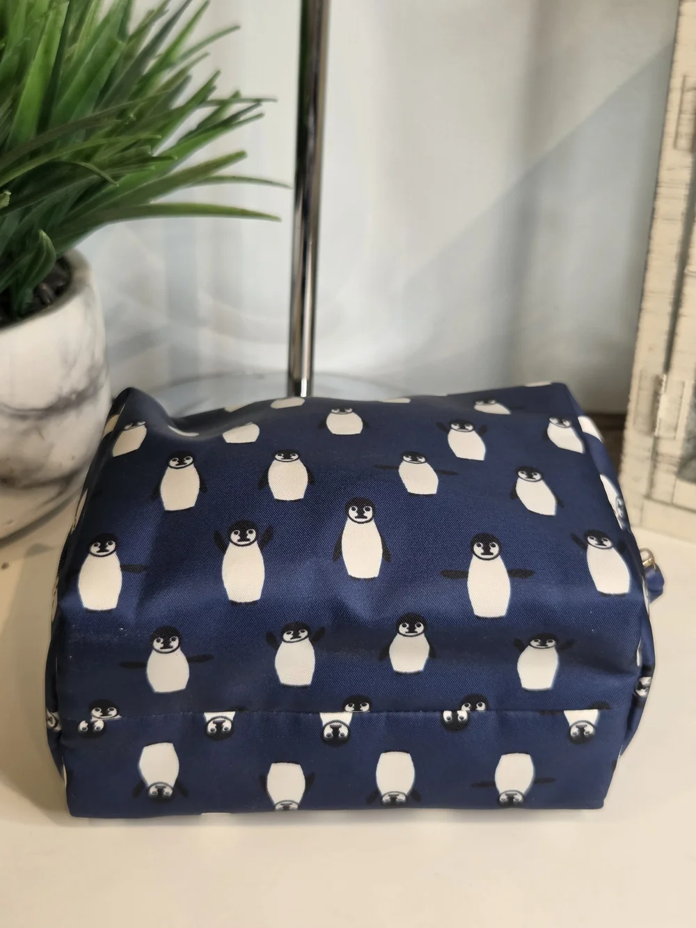 Tory Burch Navy Penguin Cosmetic Pouch